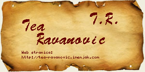 Tea Ravanović vizit kartica